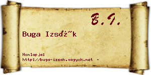 Buga Izsák névjegykártya